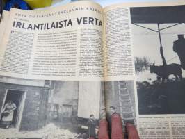 Viikko Sanomat 1957 nr 2, ilmestynyt 11.1.1957, sis. mm. seur. artikkelit / kuvat / mainokset; Kansikuva &quot;Tyttö ja luistin&quot; - Takakansikuva Helsinki Hietalahti