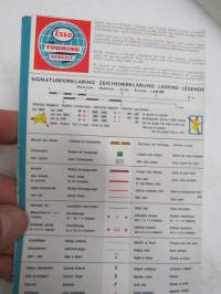 Esso Auto-Kort Danmark / Själland - Lolland - Falster - Bornholm) 1964 -tiekartta / road map