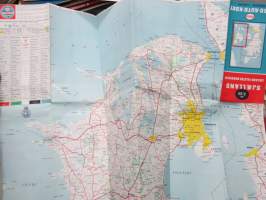 Esso Auto-Kort Danmark / Själland - Lolland - Falster - Bornholm) 1964 -tiekartta / road map