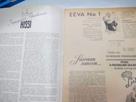 Eeva 1947 nr 1 tammikuu, sis. mm. seur. artikkelit / kuvat / mainokset;  Kansikuva Eeva Hemming tanssii sambaa, Amerikan lehdistöattashea Henry Arnold, Arkkitehti