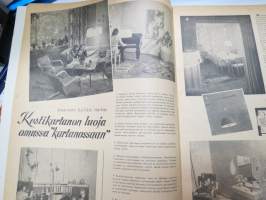 Eeva 1947 nr 1 tammikuu, sis. mm. seur. artikkelit / kuvat / mainokset;  Kansikuva Eeva Hemming tanssii sambaa, Amerikan lehdistöattashea Henry Arnold, Arkkitehti