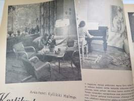 Eeva 1947 nr 1 tammikuu, sis. mm. seur. artikkelit / kuvat / mainokset;  Kansikuva Eeva Hemming tanssii sambaa, Amerikan lehdistöattashea Henry Arnold, Arkkitehti