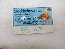Stockholmskortet SL Tukholmankortti Silja Line 1986 -traveller´s bonus card of Stockholm