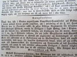 Åbo Tidningar 1833 nr 91, Onsdagen den 13. November, innehåller bl. a. följande artikel / annonser; Ytterligare om Gustaf II. Adolph såsom Psalmförfattare,