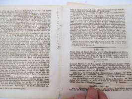 Åbo Tidningar 1833 nr 73, Onsdagen den 11. September, innehåller bl. a. följande artikel / annonser; Dödsfall: Gustaf Wasa och Augusta Charlotta barn till