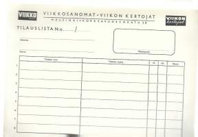 Viikkosanomat Oy Viikon kertojat   tilauslista vihko  1950-luku