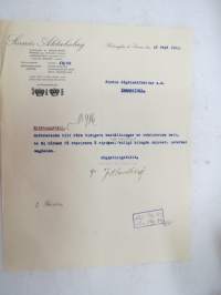 Sörnäs Aktiebolag, Helsingfors &amp; Sörnäs den 12.9.1923 -asiakirja / business document