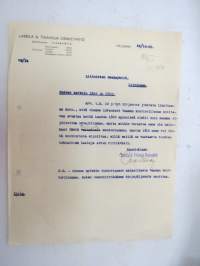 Lassila &amp; Tikanoja Oy, Helsinki, 11.10.1922 -asiakirja / business document