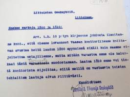 Lassila &amp; Tikanoja Oy, Helsinki, 11.10.1922 -asiakirja / business document