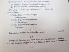 Avtal för Finska Pappersbruksföreningen 1922 -sopimuskirja