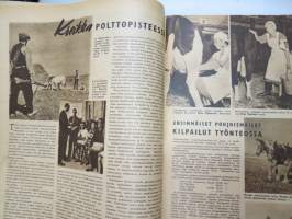 Suomen Kuvalehti 1947 nr 41, ilmestynyt 11.10.1947, sis. mm. seur. artikkelit / kuvat / mainokset; Kansikuva Lucia Nifontova &amp; Kari Karnakoski, RaNa Rouvan sikuria,