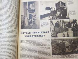 Suomen Kuvalehti 1947 nr 41, ilmestynyt 11.10.1947, sis. mm. seur. artikkelit / kuvat / mainokset; Kansikuva Lucia Nifontova &amp; Kari Karnakoski, RaNa Rouvan sikuria,