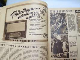 Suomen Kuvalehti 1947 nr 3, ilmestynyt 18.1.1947, sis. mm. seur. artikkelit / kuvat / mainokset; Kansikuva E. Kilpinen - 84-vuotias kanteleentekijä työpajassaan