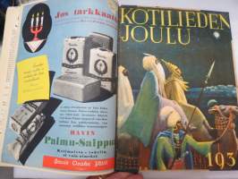 Kotiliesi 1933 -sidottu vuosikerta, kaikki kansikuvat (Rudolf Koivu) ja sisältöä näkyy kuvissa -family magazine, annual volume