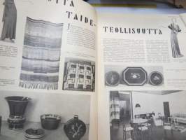 Kotiliesi 1933 -sidottu vuosikerta, kaikki kansikuvat (Rudolf Koivu) ja sisältöä näkyy kuvissa -family magazine, annual volume