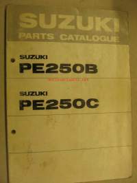 Suzuki PE250B PE250C parts catalogue varaosaluettelo