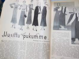 Kotiliesi 1933 -sidottu vuosikerta, kaikki kansikuvat (Rudolf Koivu) ja sisältöä näkyy kuvissa -family magazine, annual volume