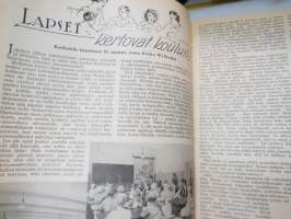 Kotiliesi 1933 -sidottu vuosikerta, kaikki kansikuvat (Rudolf Koivu) ja sisältöä näkyy kuvissa -family magazine, annual volume