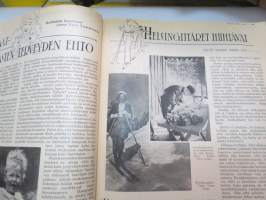 Kotiliesi 1933 -sidottu vuosikerta, kaikki kansikuvat (Rudolf Koivu) ja sisältöä näkyy kuvissa -family magazine, annual volume