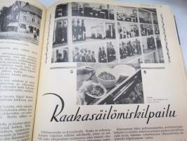 Kotiliesi 1933 -sidottu vuosikerta, kaikki kansikuvat (Rudolf Koivu) ja sisältöä näkyy kuvissa -family magazine, annual volume