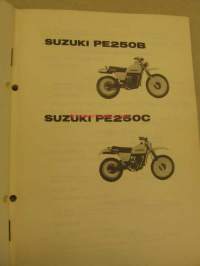 Suzuki PE250B PE250C parts catalogue varaosaluettelo