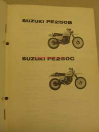 Suzuki PE250B PE250C parts catalogue varaosaluettelo
