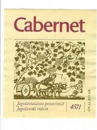 Cabernet Jugoslavialaista  punaviiniä - viinaetiketti