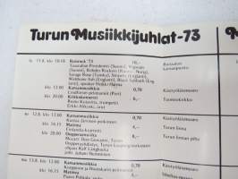 Turku Music Festival 73 11-16.8 Ruisrock - Musikfestspelen i Åbo - Turku Music Festival -esite / broschyr / brochure