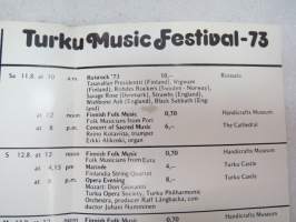 Turku Music Festival 73 11-16.8 Ruisrock - Musikfestspelen i Åbo - Turku Music Festival -esite / broschyr / brochure