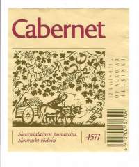 Cabernet Slovenialainen punaviini  - viinaetiketti