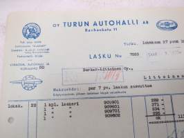 Oy Turun Autohalli Ab, Turku, 27.10.1952 -asiakirja / business document