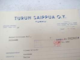 Turun Saippua Oy, Turku, 8.11.1952 -asiakirja / business document