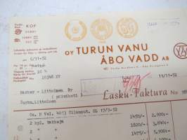 Oy Turun Vanu - Åbo VAdd Ab, Turku, 11.11.1952 -asiakirja / business document