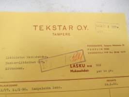 Tekstar Oy, Tampere, 24.1.1952 -asiakirja / business document
