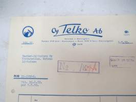 Oy Telko Ab, Helsinki, 3.7.1952 -asiakirja / business document