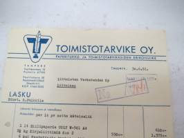 Toimistotarvike Oy, Tampere, 26.11.1952 -asiakirja / business document