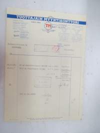 Tuottajain Myyntikonttori, Turku, 21.11.1952 -asiakirja / business document