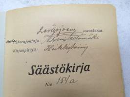 Leväsjoen Osuuskassa - Säästökirja nr 154a T.G. - Siikainen, Haapakoski -bank record book