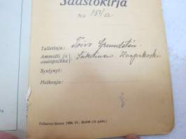 Leväsjoen Osuuskassa - Säästökirja nr 154a T.G. - Siikainen, Haapakoski -bank record book