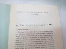 Sosiaalinen Asunnontuotanto Oy (SATO) - Kertomus yhtiön toiminnasta 1942, kuvissa Käpylän projekti 6 kerrostaloa -annual report of an housing project