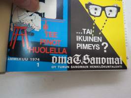 OmaTSanomat - Oy Turun Sanomain henkilökuntalehti 1976-77 yhteensidotut vuosikerrat -annual volumes of personnel magazine