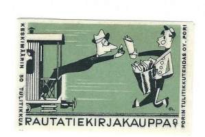 Rautatiekirjakauppa Oy -  tulitikkuetiketti