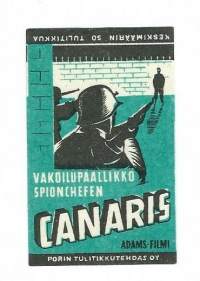 Canaris / elokuvamainos -  tulitikkuetiketti