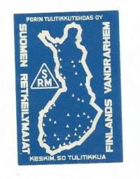 Suomen Retkeilymajat -  tulitikkuetiketti