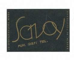 Savoy - tulitikkuetiketti