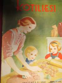 Kotiliesi 1941 nr 23, Kansikuvitus Martta Wendelin, Pakkasta torjutaan pulalapasilla, Leivomme jouluksi, Nyt on koulutettava maatalouksien tyttäristä varaisäntiä...