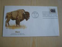 Bison, 1981, USA, ensipäiväkuori, FDC. Katso myös muut kohteeni, esim. kymmeniä erilaisia sisällisota-kuoria.