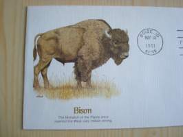 Bison, 1981, USA, ensipäiväkuori, FDC. Katso myös muut kohteeni, esim. kymmeniä erilaisia sisällisota-kuoria.