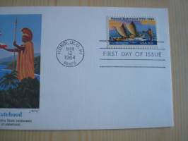 Hawaii Statehood, 1984, USA, ensipäiväkuori, FDC. Katso myös muut kohteeni, esim. kymmeniä erilaisia sisällisota-kuoria.