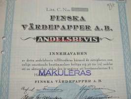 Finska Värdepapper A.B., Helsinki -osuustodistus